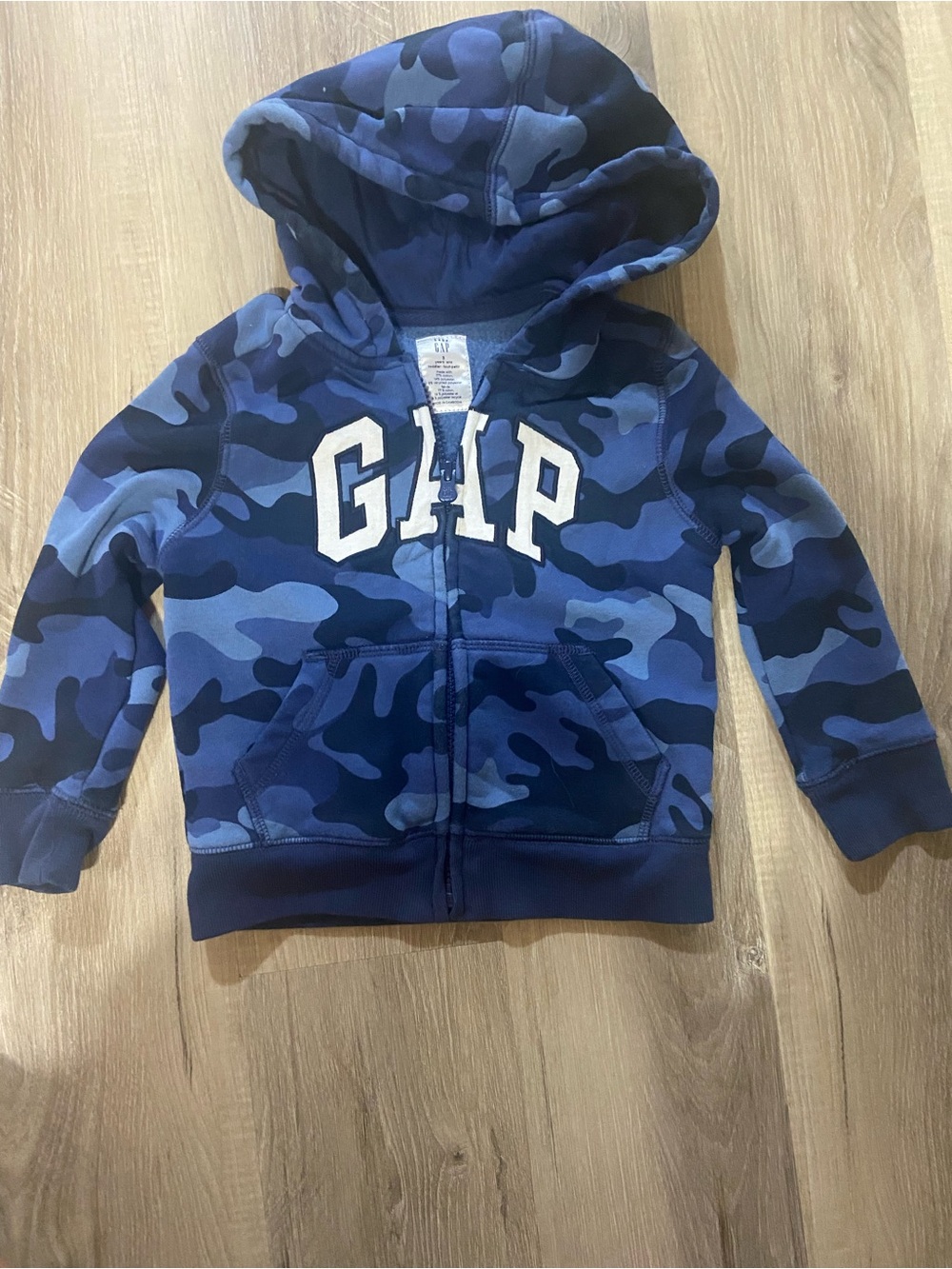 GAP Kids Navy & Light Blue Camo Zip Hoodie